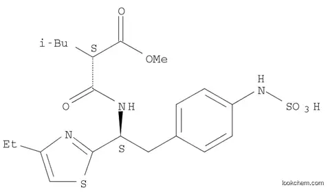 Molecular Structure of 1000611-47-1 (Pentanoic acid, 2-[[[(1S)-1-(4-ethyl-2-thiazolyl)-2-[4-(sulfoamino)phenyl]ethyl]amino]carbonyl]-4-methyl-, 1-methyl ester, (2S)-)